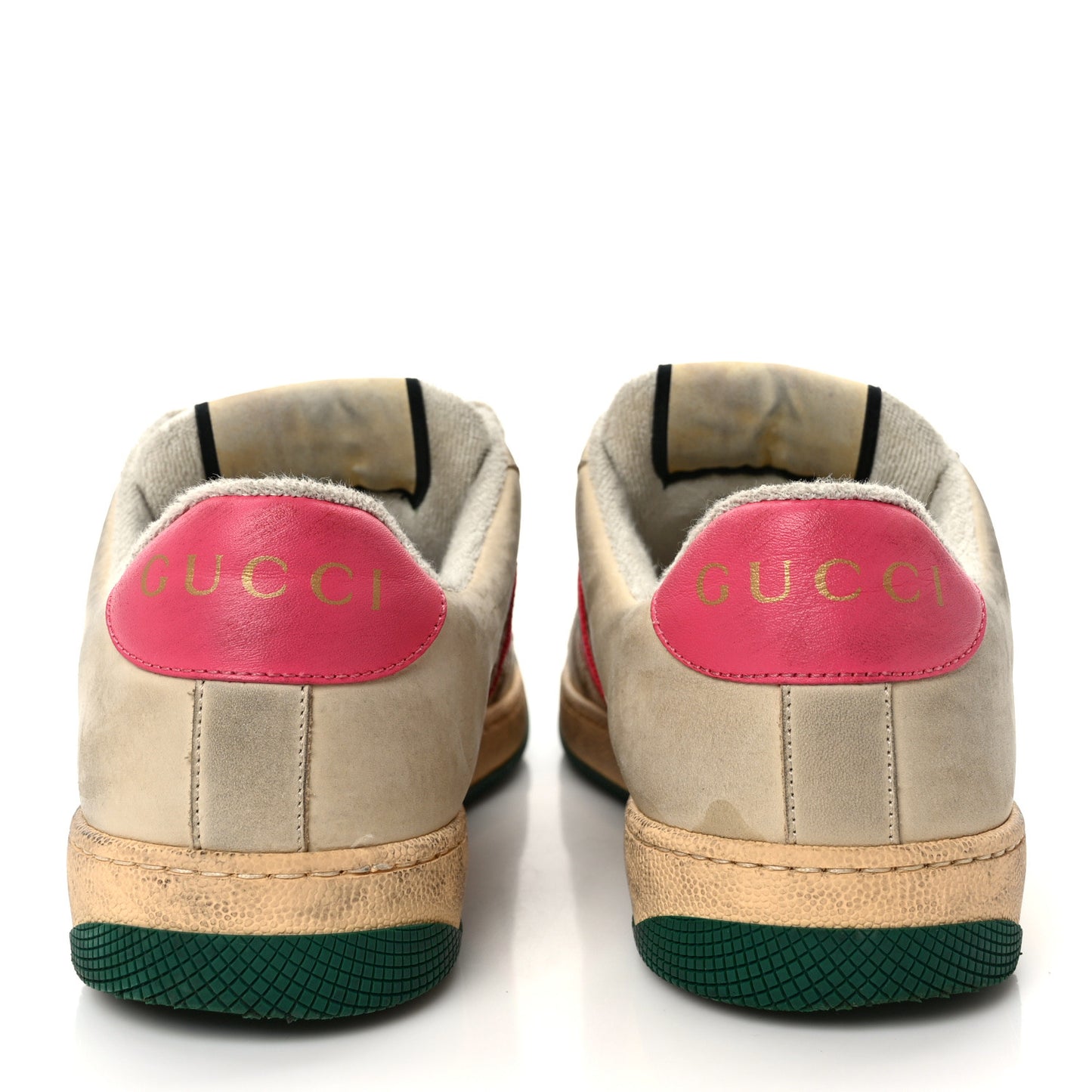 GG Monogram Nubuck Web Womens Screener Sneakers 39 New Sand Dusty Milk Pink
