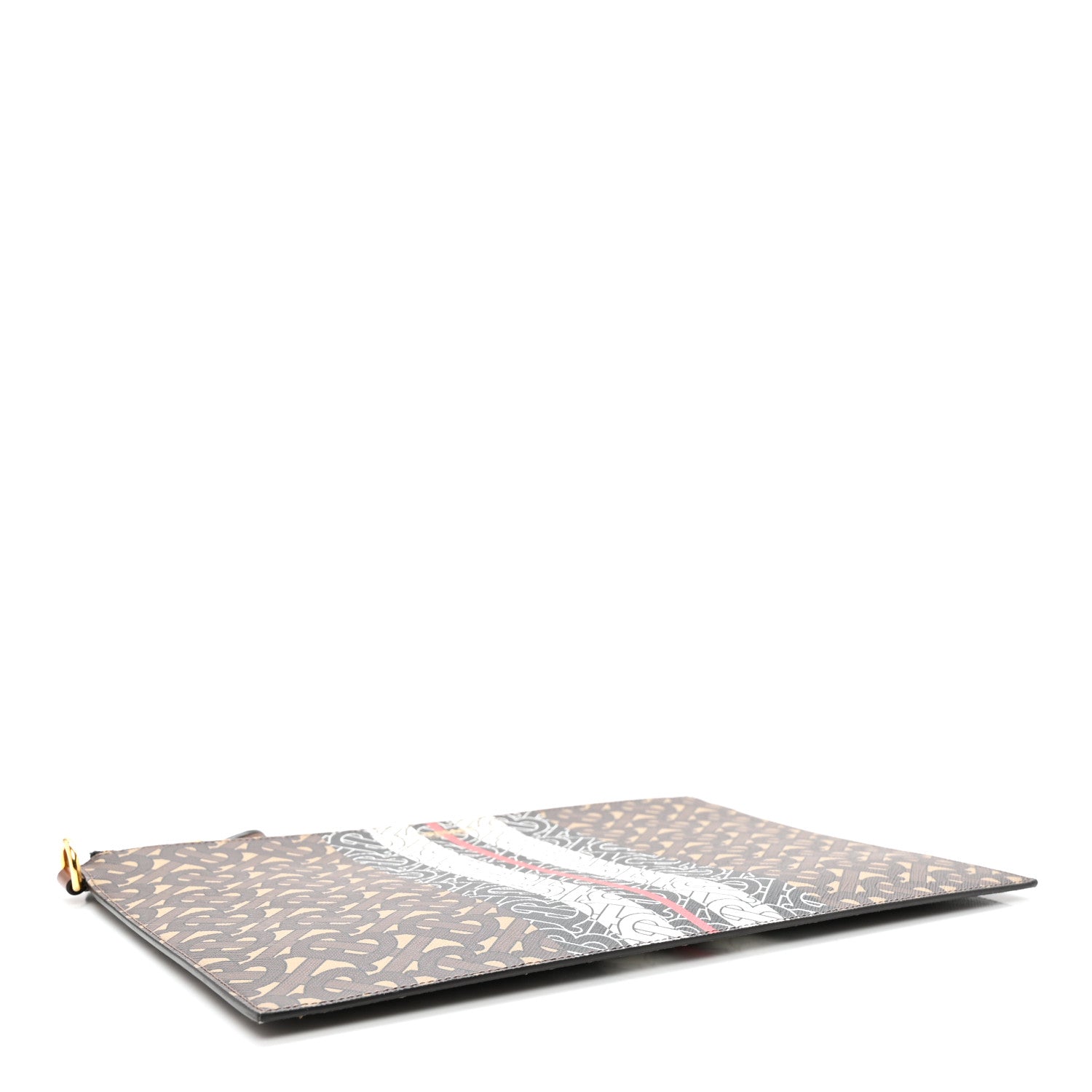Burberry E-Canvas Monogram Stripe Zip Pouch Bridle Brown 4 of 6
