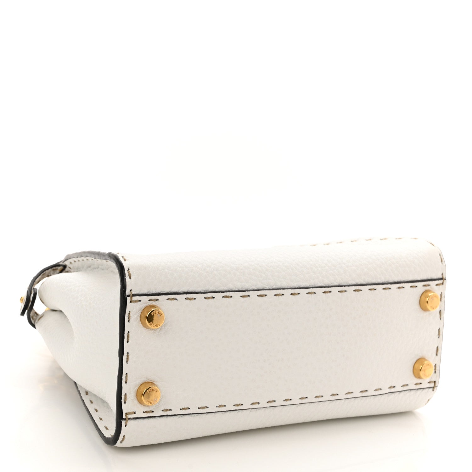 Fendi Cuoio Romano Selleria Mini Peekaboo Iconic Satchel White 4 of 9