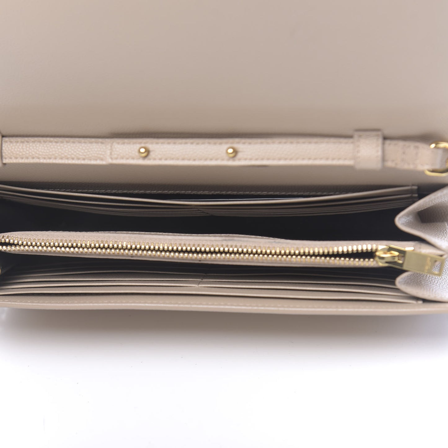 Grain De Poudre Monogram Chain Wallet Dark Beige