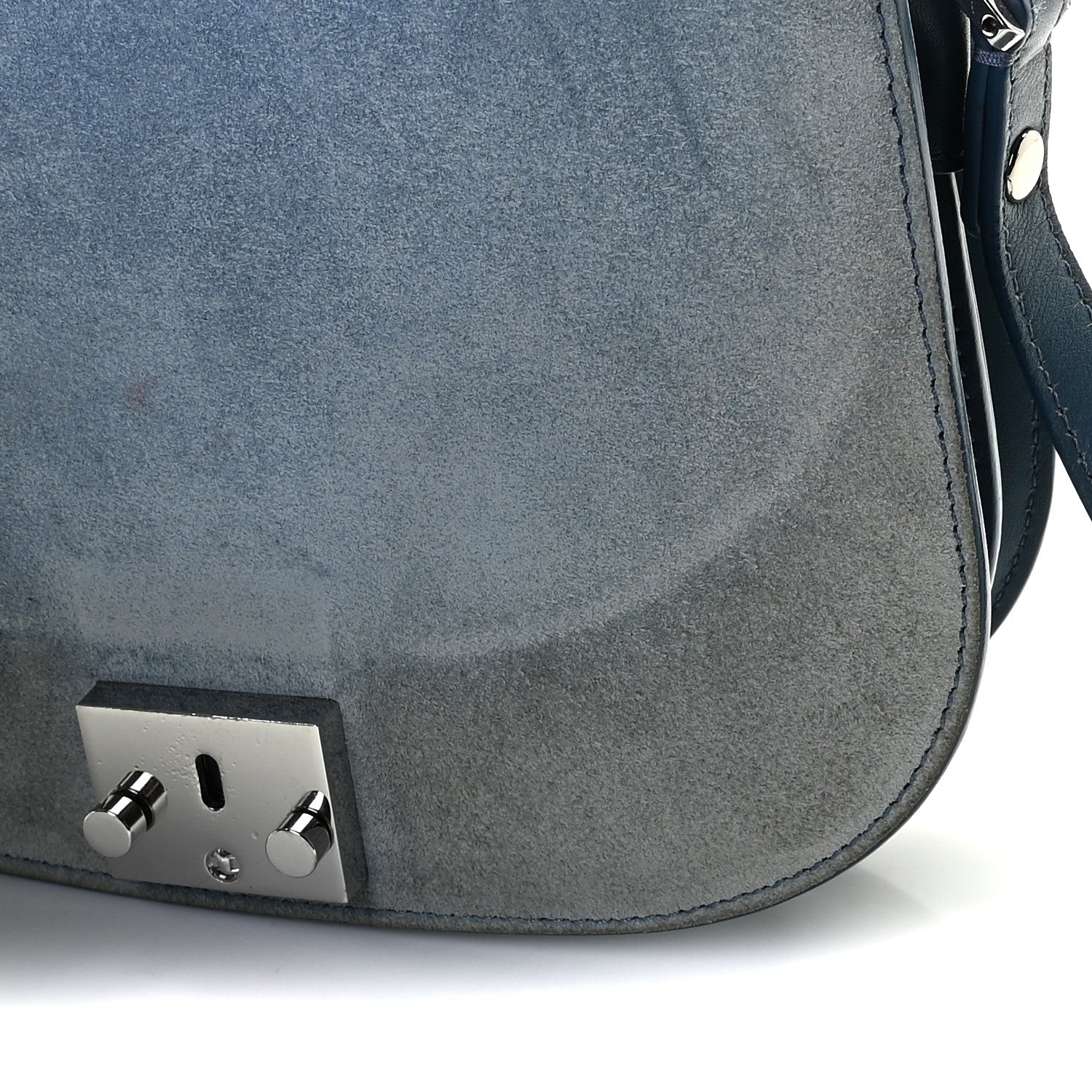 MCM Suede Calfskin Trisha Small Shoulder Bag Blue 8 of 12