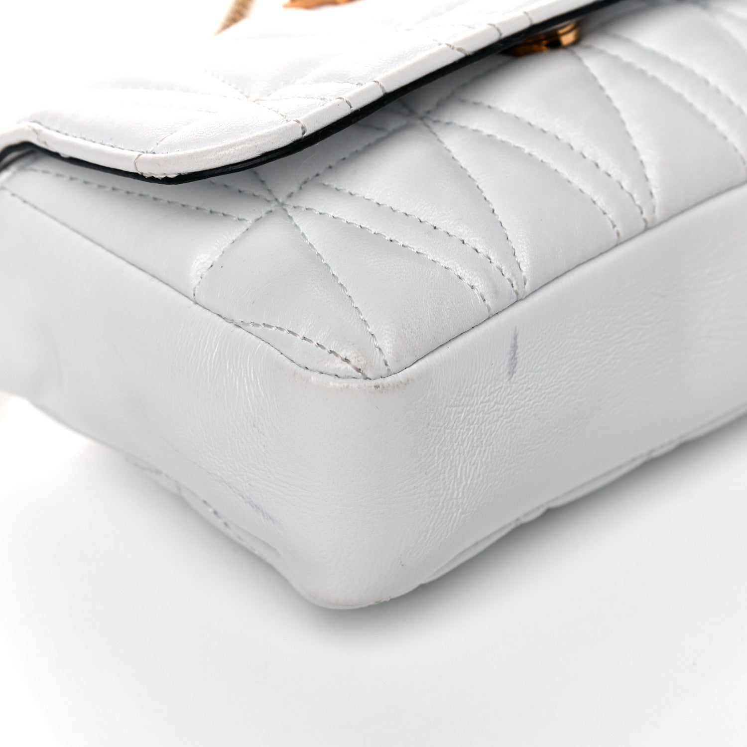 Versace Nappa Quilted Virtus Evening Bag White 9 of 15