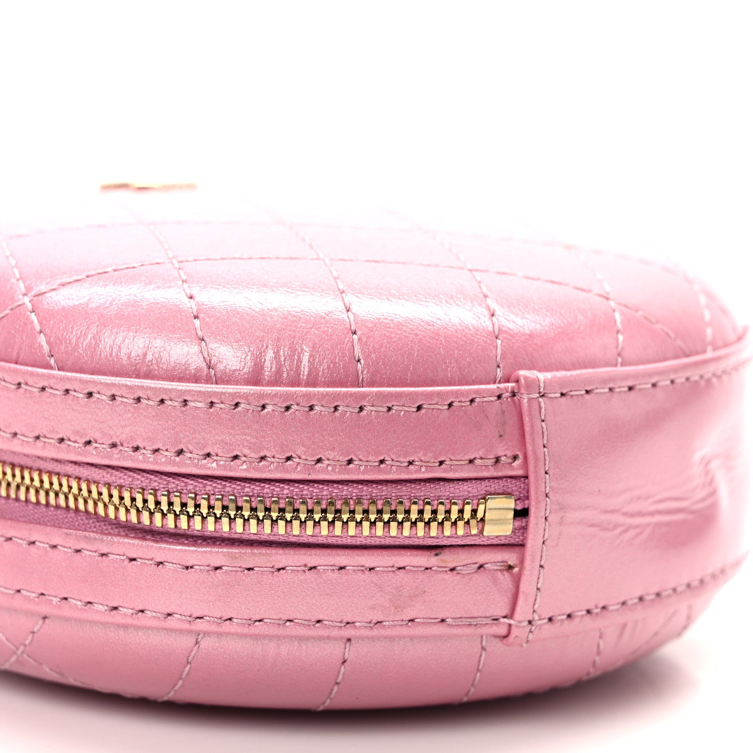 Chanel Iridescent Lambskin Quilted Round Clutch With Chain Pink 9 of 10