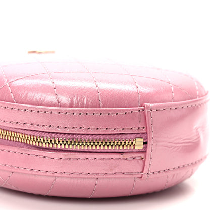 Chanel Iridescent Lambskin Quilted Round Clutch With Chain Pink 9 of 10
