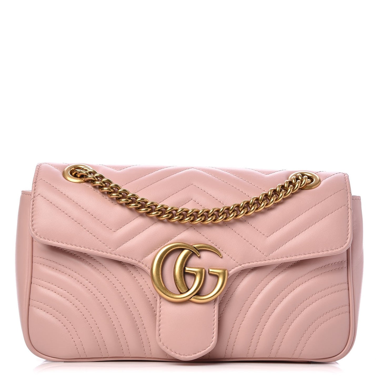 Calfskin Matelasse Small GG Marmont Shoulder Bag Perfect Pink