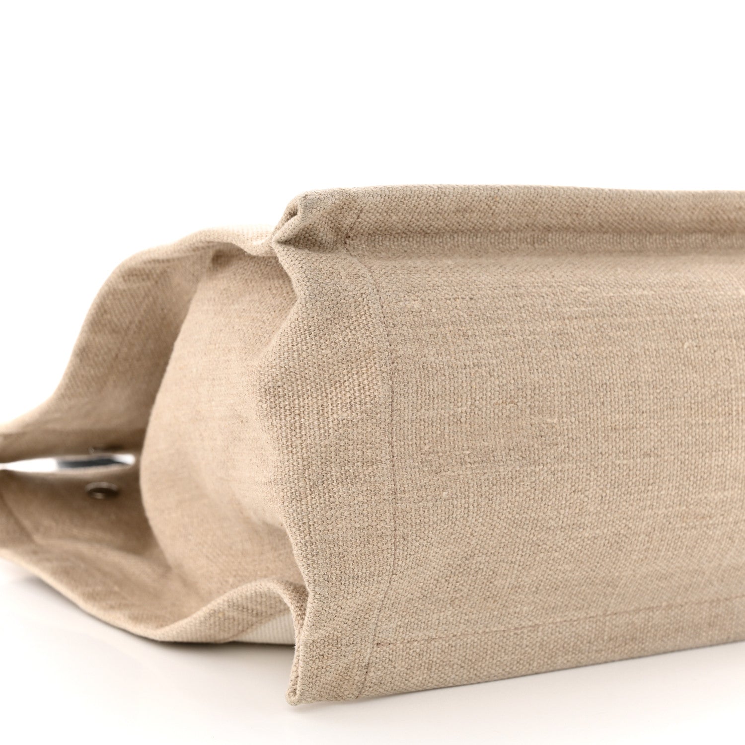 Saint Laurent Linen Calfskin Small Rive Gauche Tote Greggio Natural 9 of 11