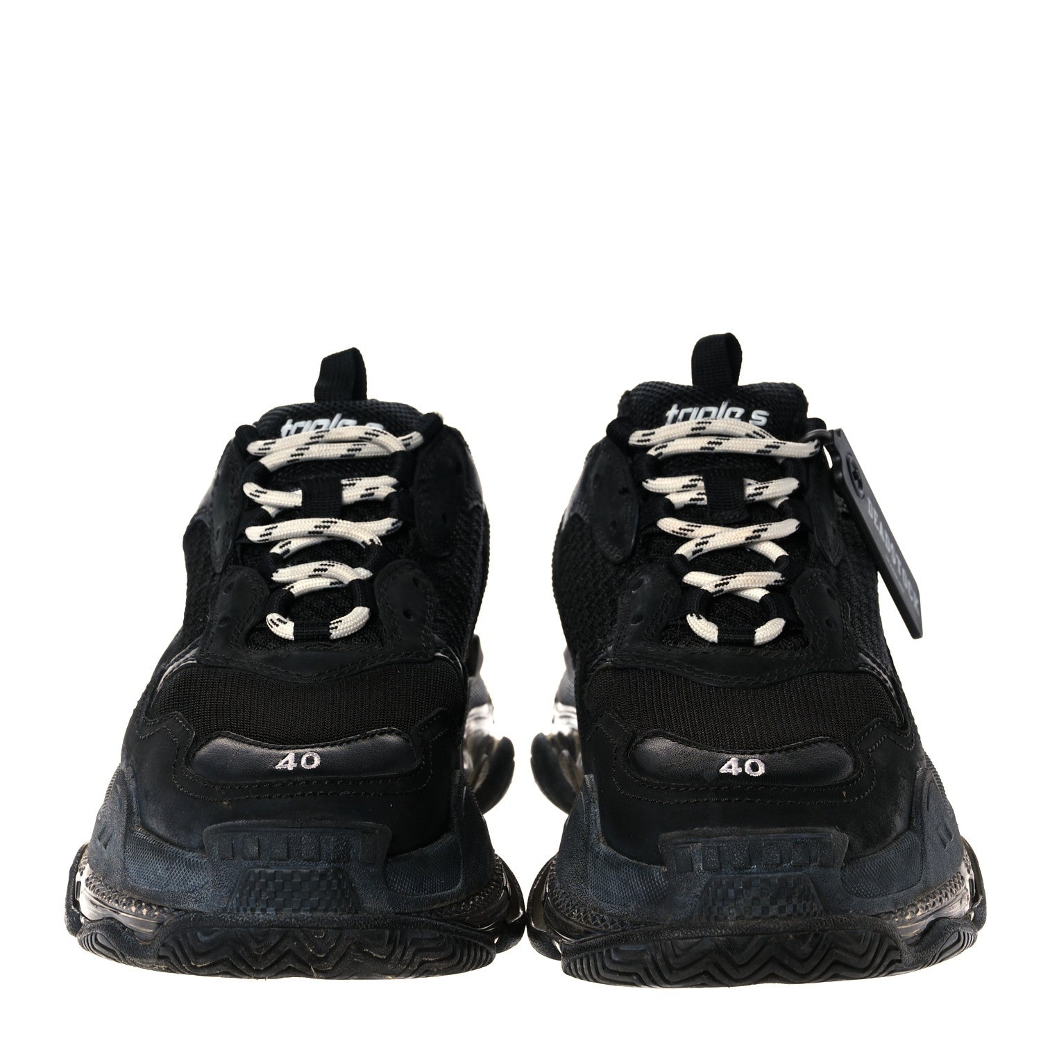 Balenciaga Mesh Nubuck Mens Triple S Sneakers 40 Black 2 of 7