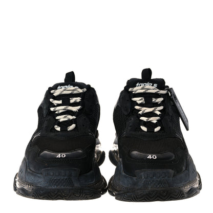Balenciaga Mesh Nubuck Mens Triple S Sneakers 40 Black 2 of 7