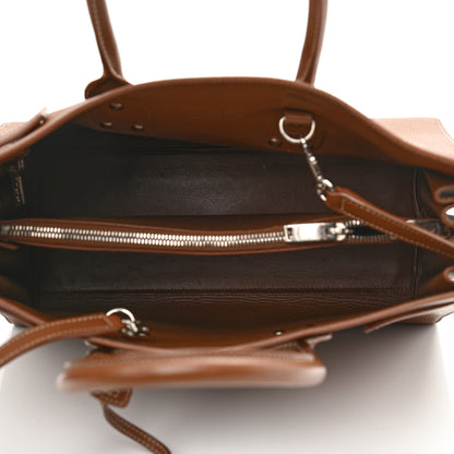 Saint Laurent Grained Calfskin Topstitch Small Sac De Jour Cognac 5 of 12