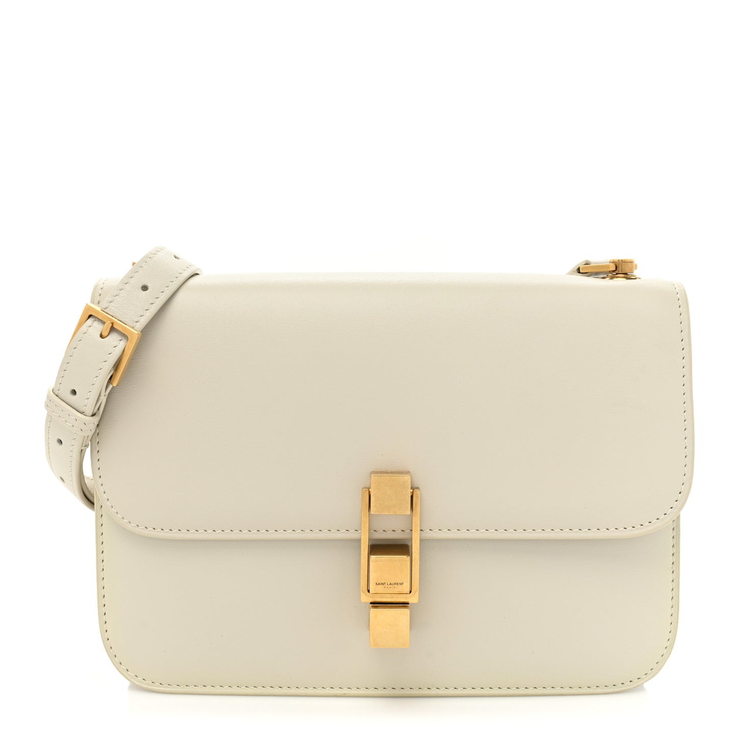 Smooth Calfskin Carre Satchel Crema Soft