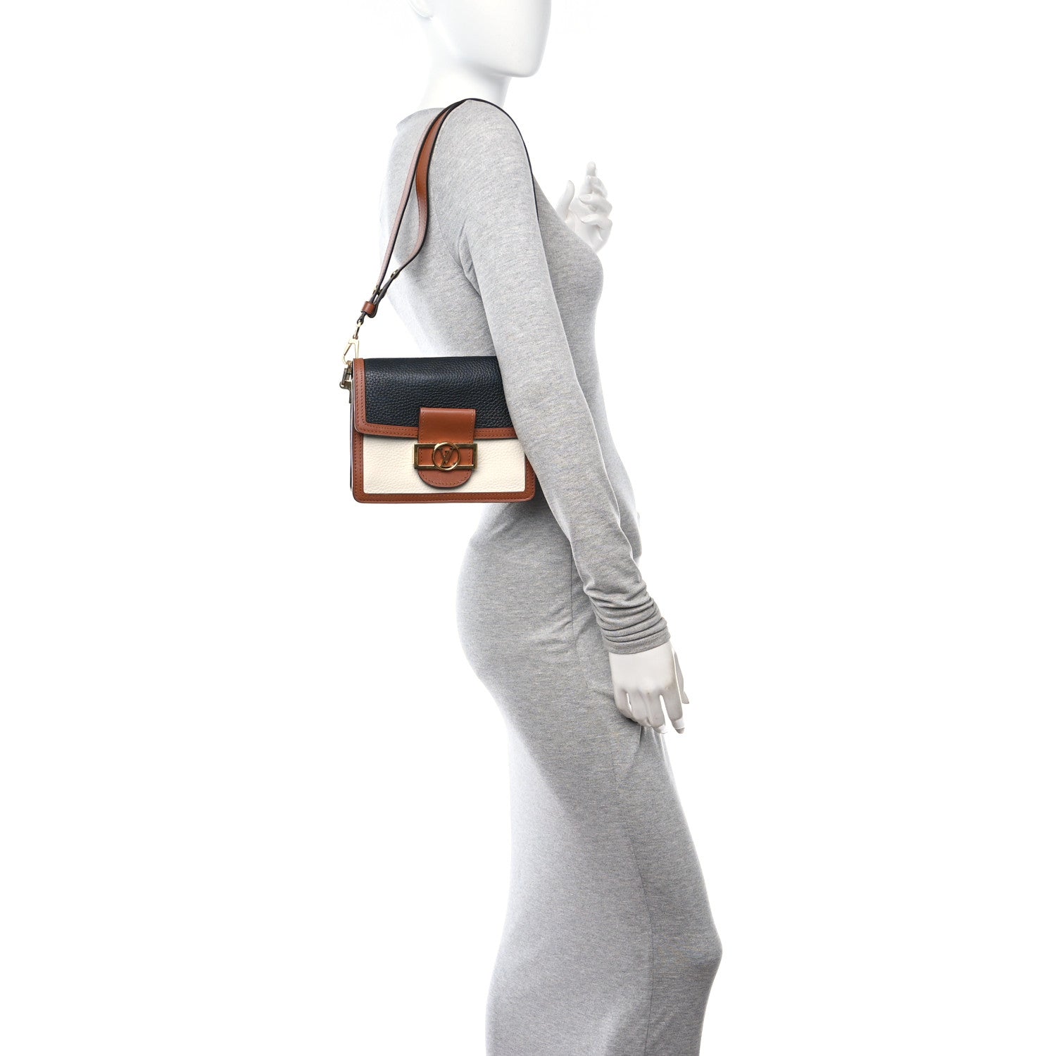 Louis Vuitton Taurillon Mini Dauphine Blackberry Snow 2 of 9