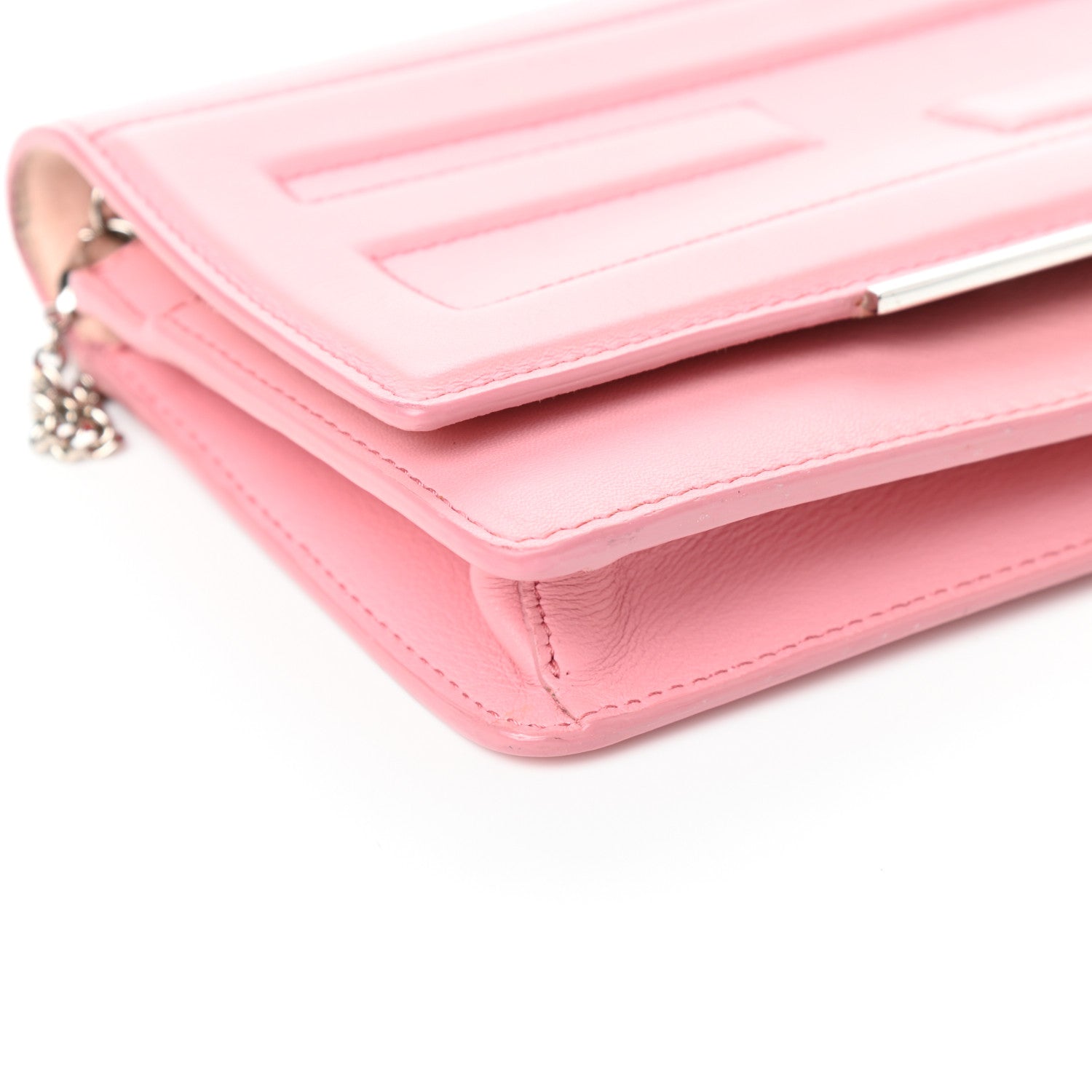 Fendi Vitello Flamingo Tube Wallet on Chain Pink 8 of 9