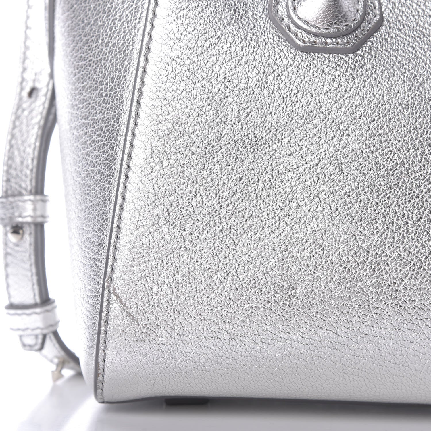 Givenchy Metallic Sugar Goatskin Mini Antigona Silver 11 of 11