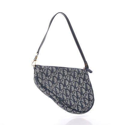 Christian Dior Monogram Mini Saddle Pochette Navy 3 of 7