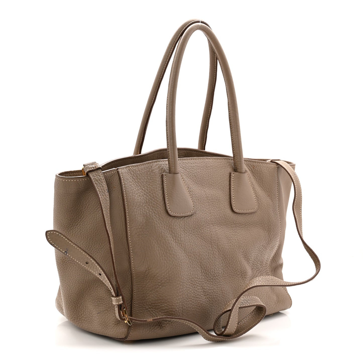 Vitello Daino Pocket Shopping Tote Cammeo
