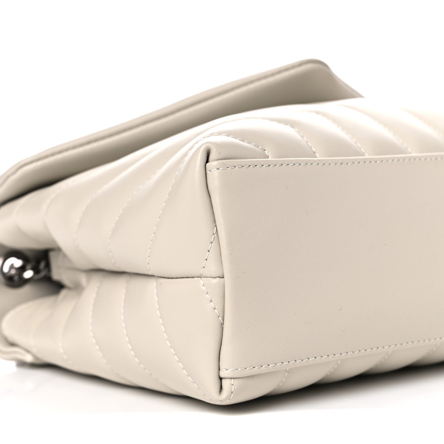 Saint Laurent Calfskin Y Quilted Monogram Small Loulou Chain Satchel Blanc Vintage 9 of 10