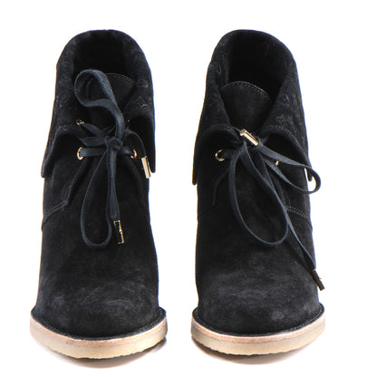 Louis Vuitton Suede Fauvist Low Boots 7.5 Black 2 of 7
