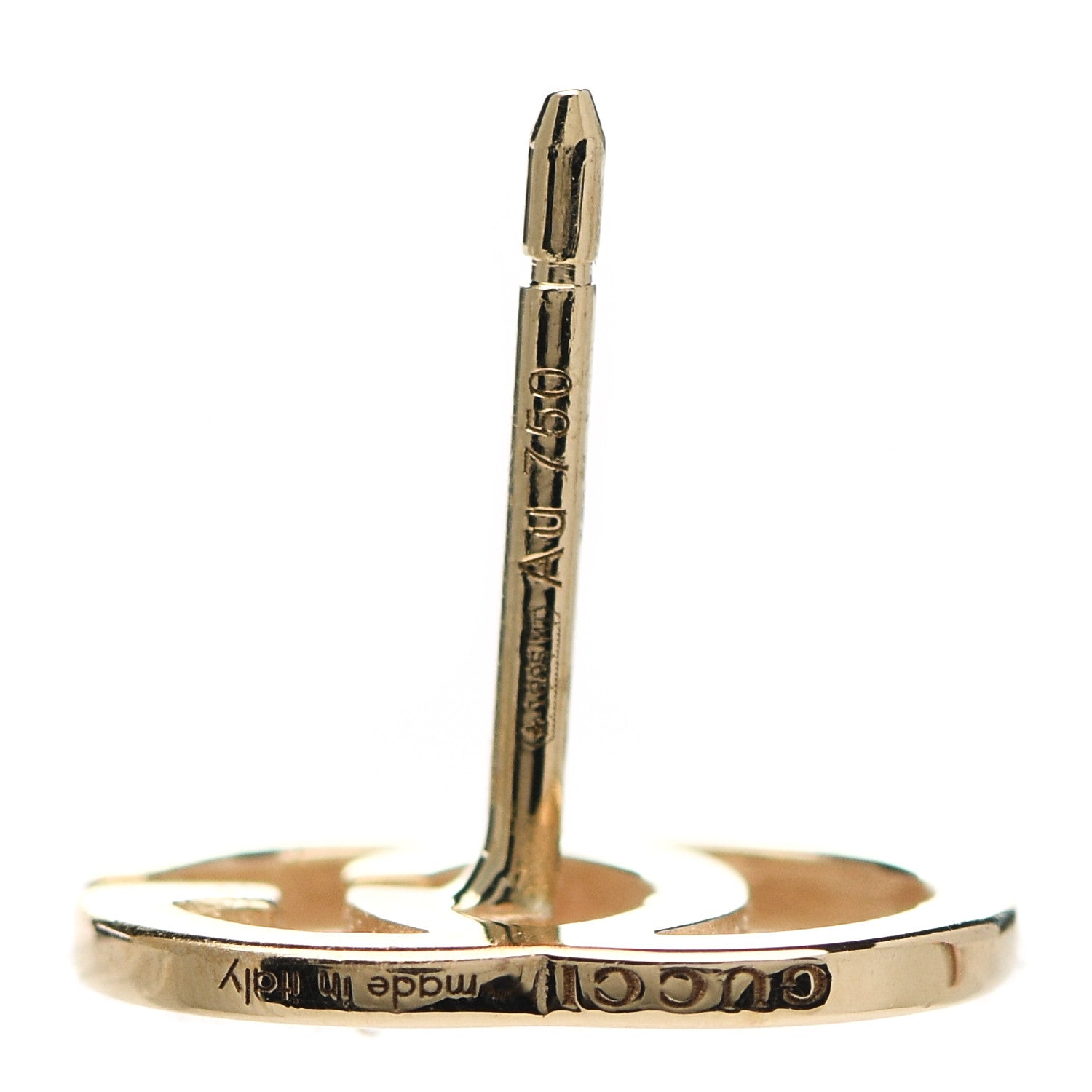 Gucci 18K Yellow Gold GG Tissue Stud Earrings 4 of 5