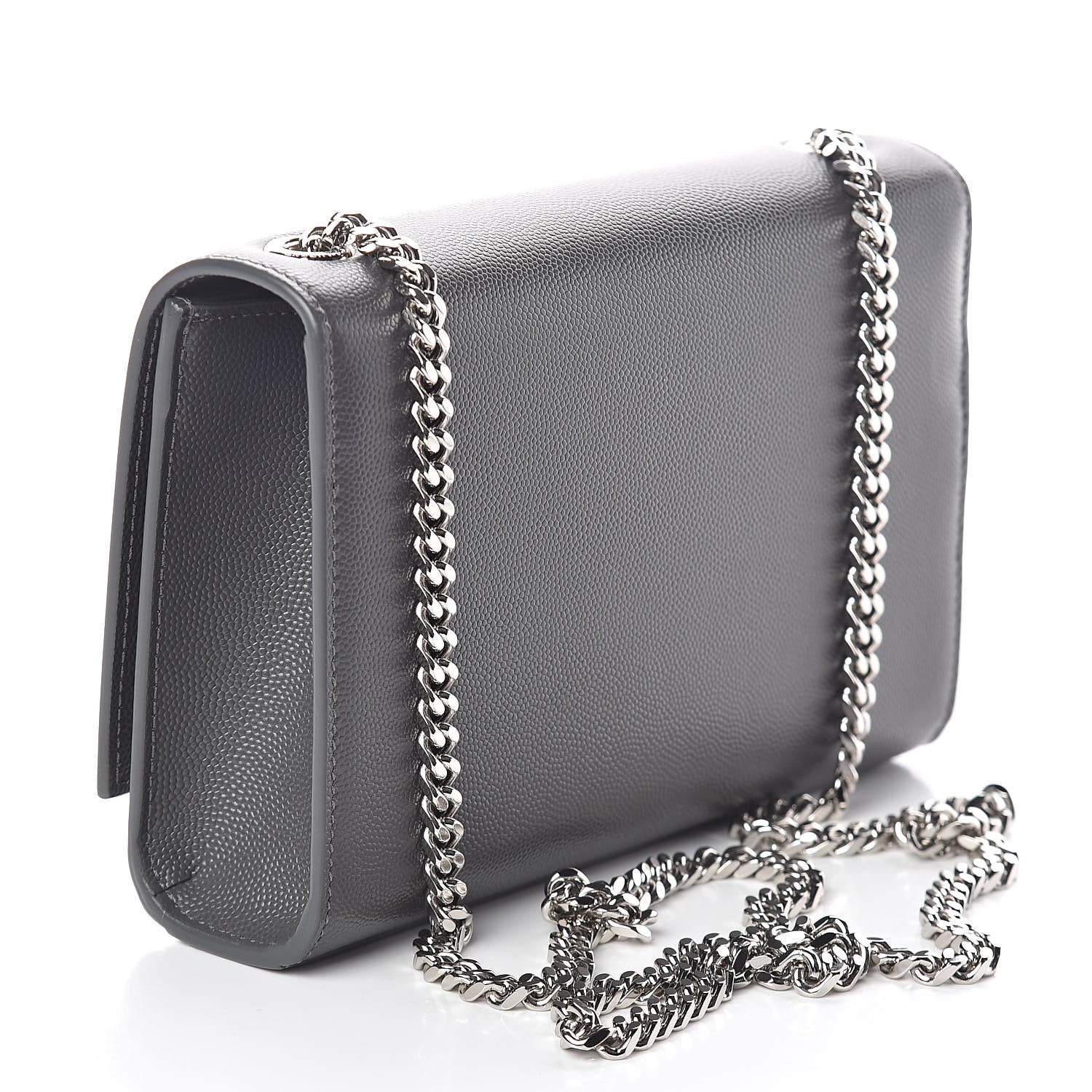 Saint Laurent Grain De Poudre Small Monogram Kate Satchel Storm 3 of 9