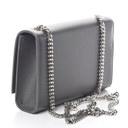 Saint Laurent Grain De Poudre Small Monogram Kate Satchel Storm 3 of 9