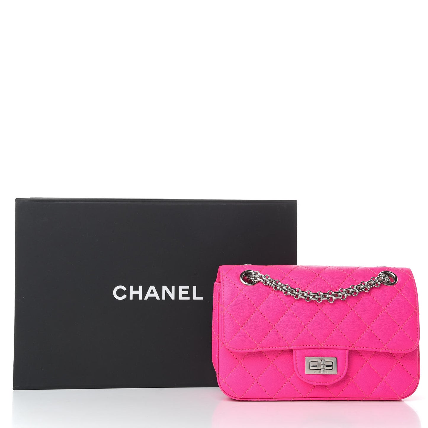Goatskin Quilted 2.55 Reissue Mini Flap Fluorescent Pink