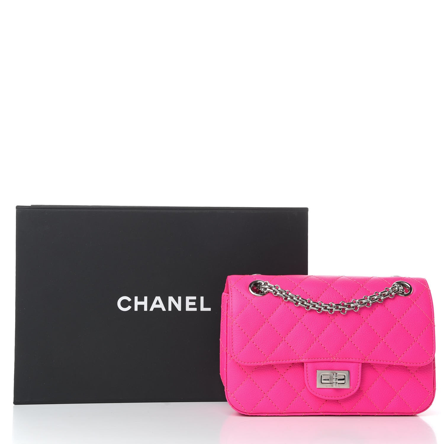 Chanel Goatskin Quilted 2.55 Reissue Mini Flap Fluorescent Pink 10 of 10