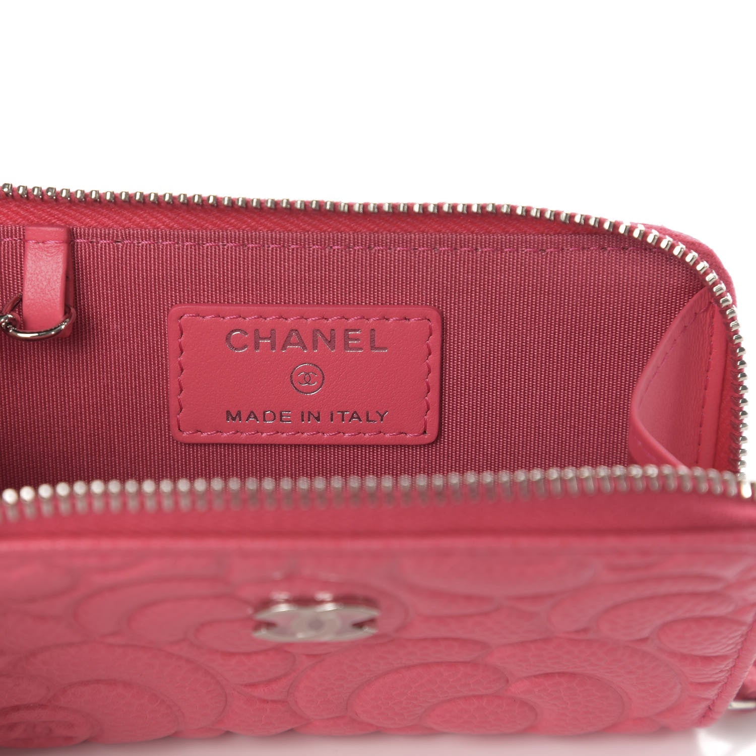 Chanel Caviar Camellia Embossed Key Holder Case Pink 6 of 8