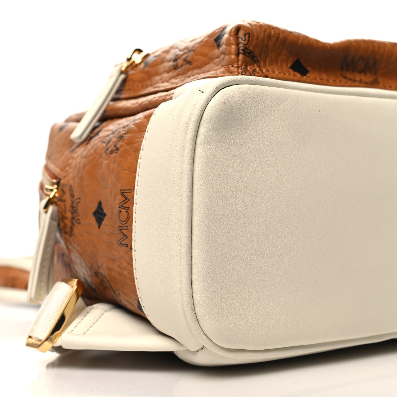MCM Visetos Mini Stark Backpack Cognac White 8 of 9