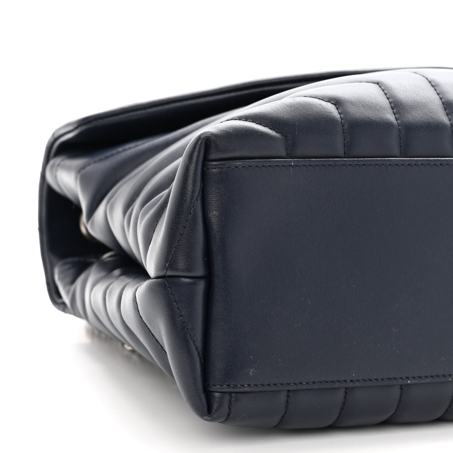Calfskin Y Quilted Monogram Medium Loulou Chain Satchel Medium Blue