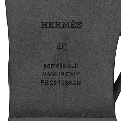 Hermes Calfskin Miss Sandals 40 Black 7 of 9
