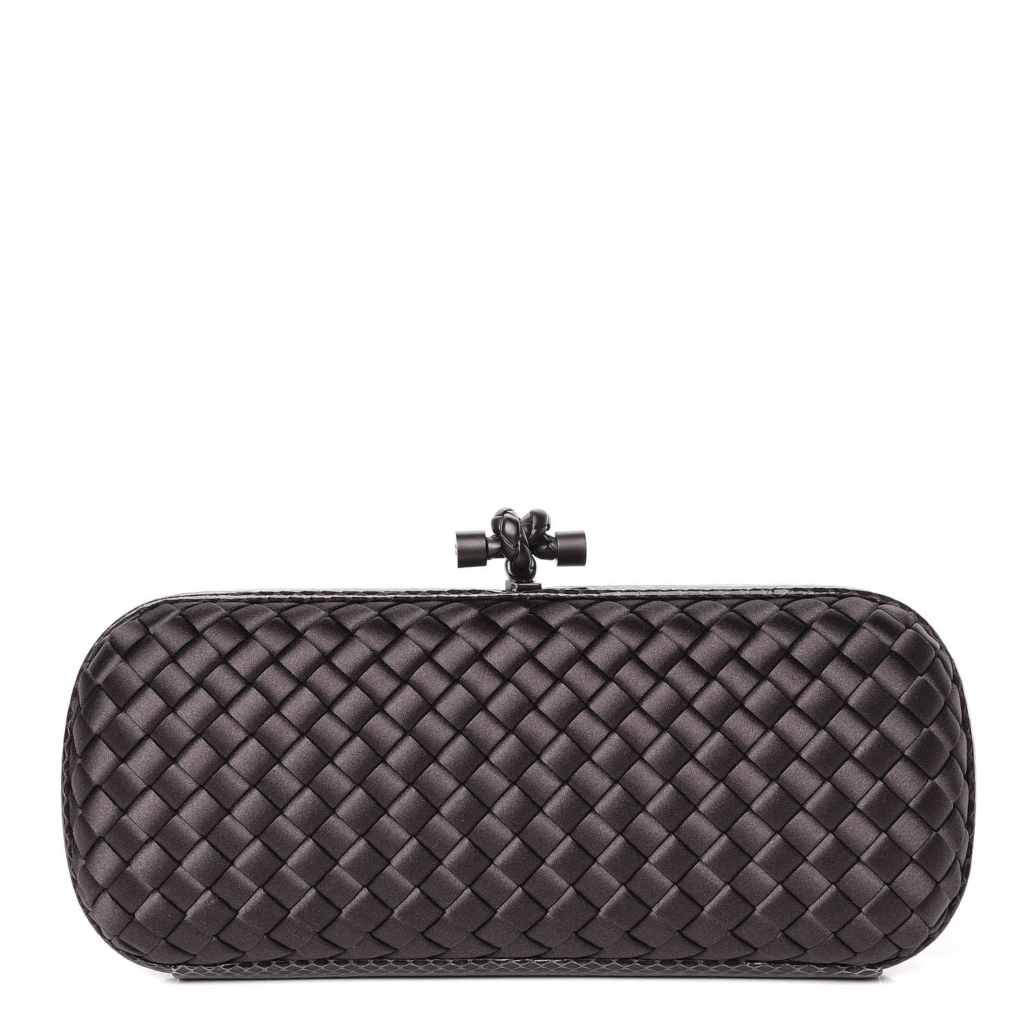 Bottega Veneta Satin Intreccio Impero Ayers Stretch Knot Clutch Quetsche 1 of 9