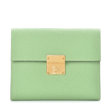 Hermes Epsom Mini Clic Card Holder Vert Criquet 1 of 8
