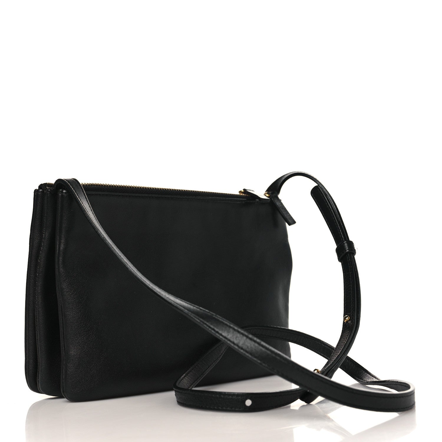 Celine Lambskin Small Trio Crossbody Bag Black 3 of 11