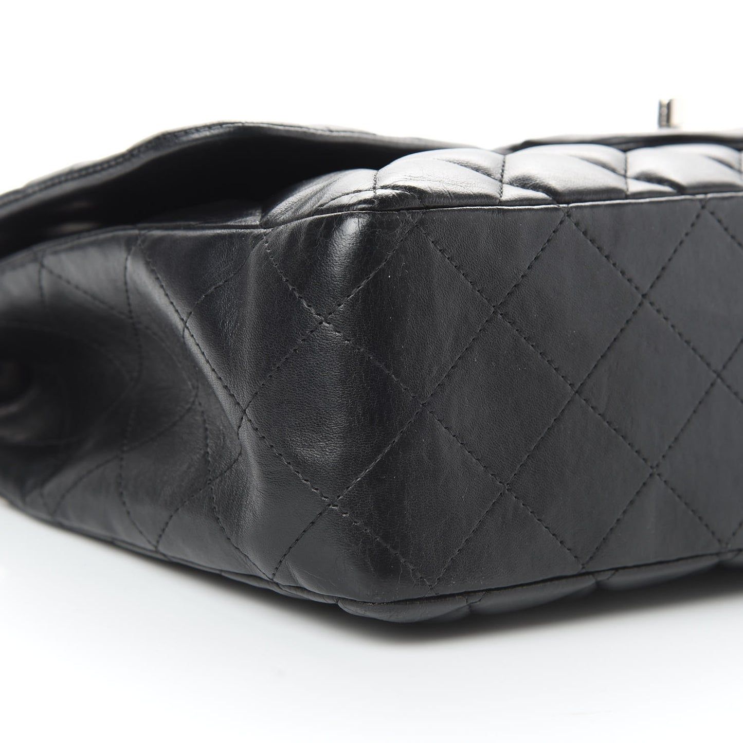 Lambskin Quilted Jumbo Single Flap Black