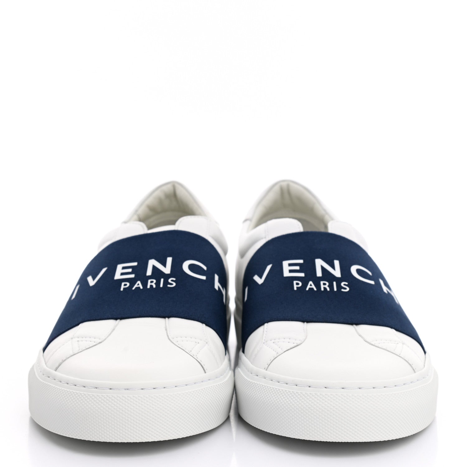 Givenchy Calfskin Band Logo Mens Urban Street Sneakers 41 White Navy 2 of 10