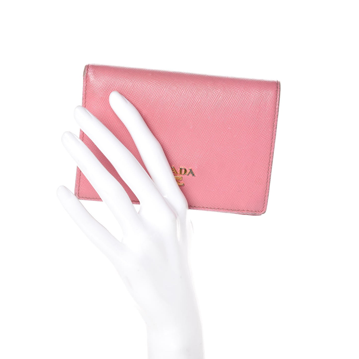 Saffiano Metal Compact Snap Bi-Fold Wallet Petalo