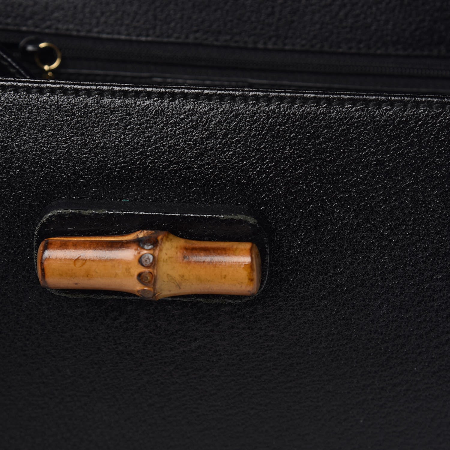 Gucci Calfskin Bamboo Top Handle Bag Black 11 of 13