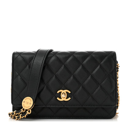 Chanel Caviar Quilted Twist Your Buttons Wallet On Chain WOC Black 1 of 11