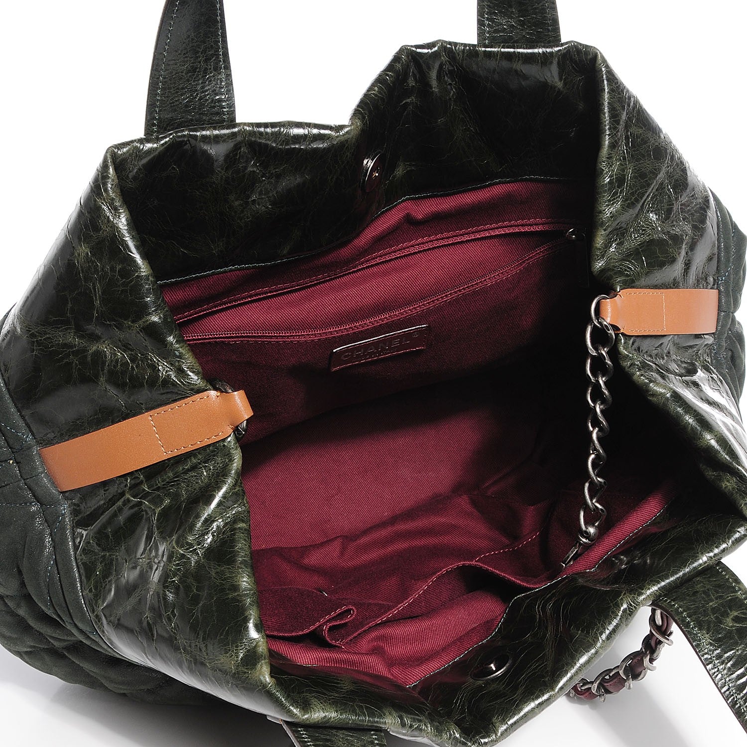 Chanel Iridescent Calfskin Large In the Mix Tote Dark Green 5 of 7