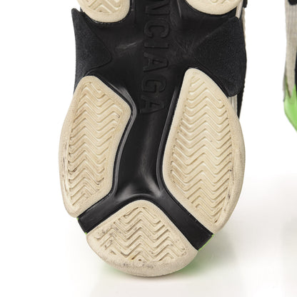 Balenciaga Fabric Mesh Womens Triple S Sneakers 39 White Green Fluo Black 9 of 11