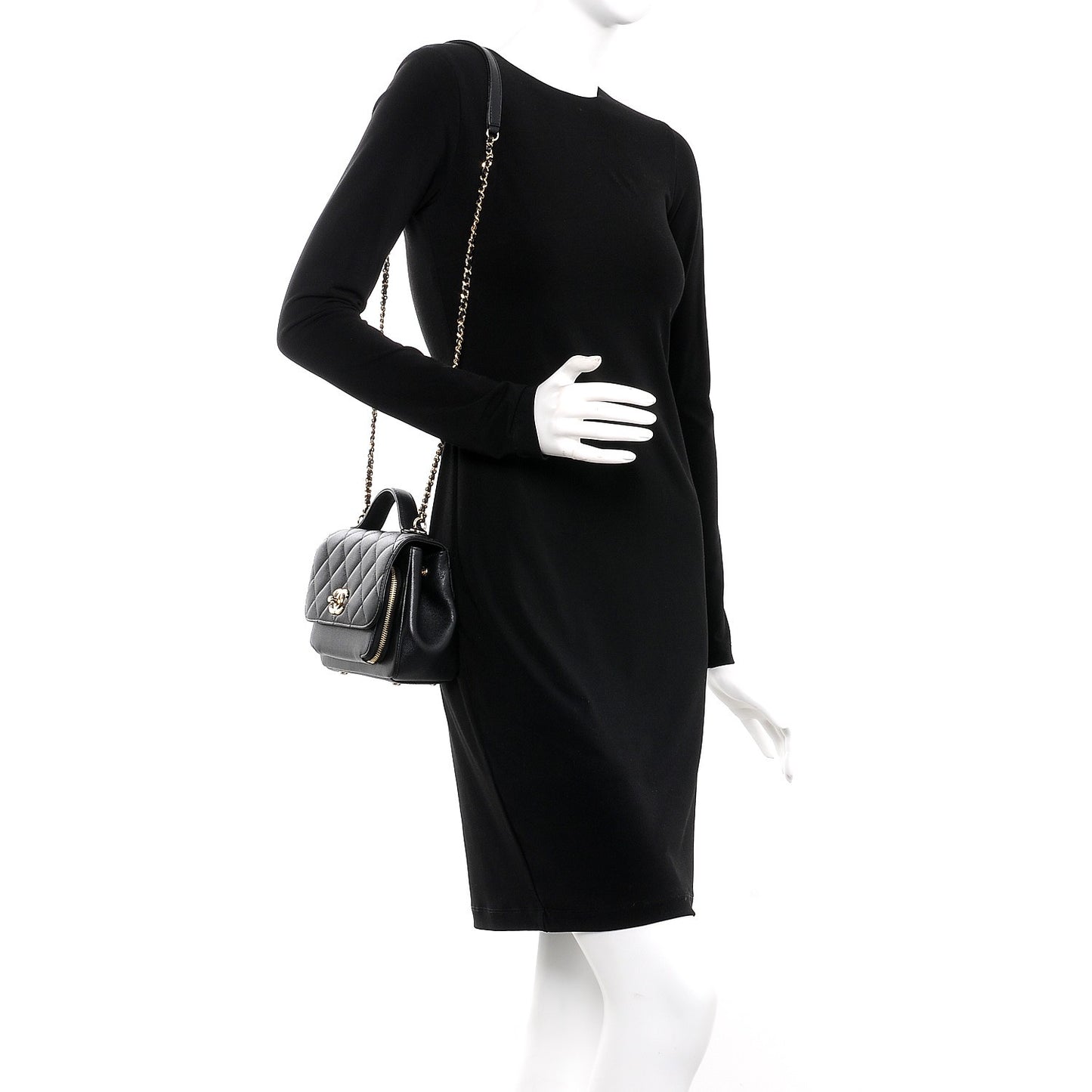 Caviar Quilted Small Business Affinity Flap Black
