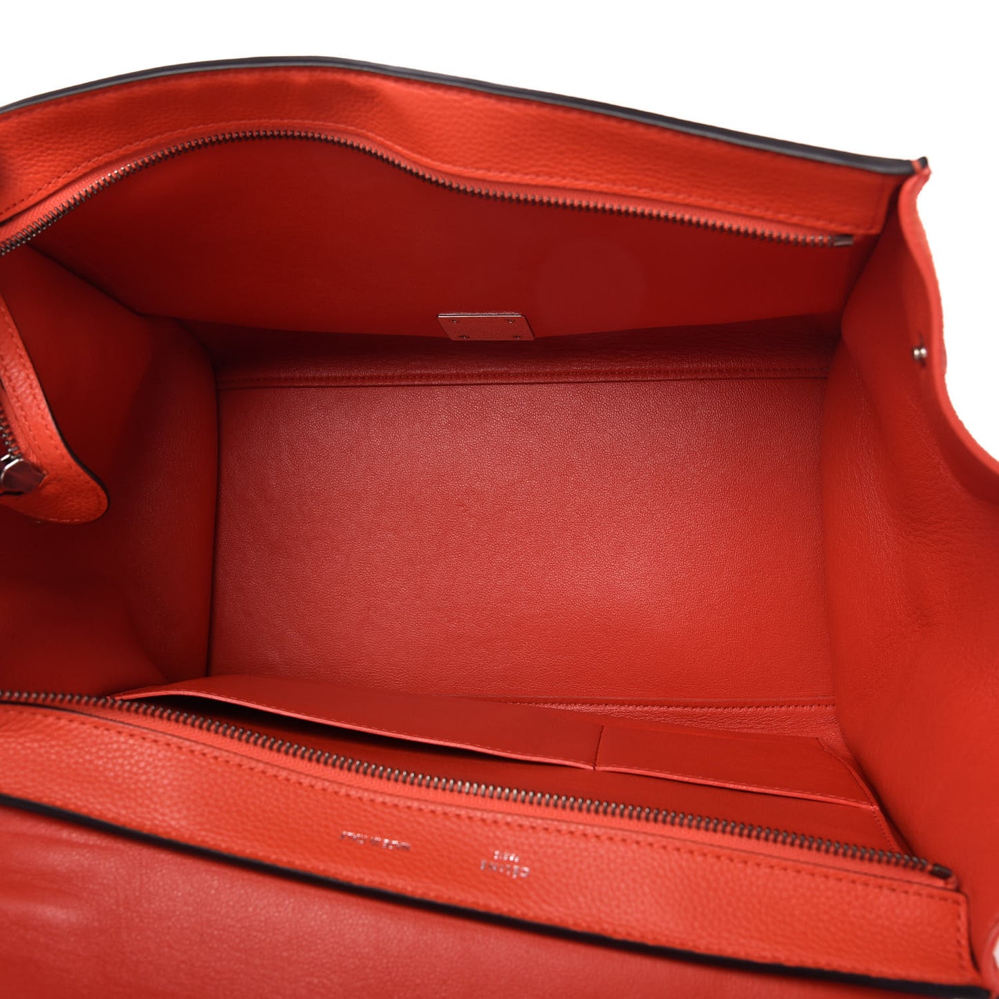 Drummed Calfskin Suede Medium Trapeze Coquelicot