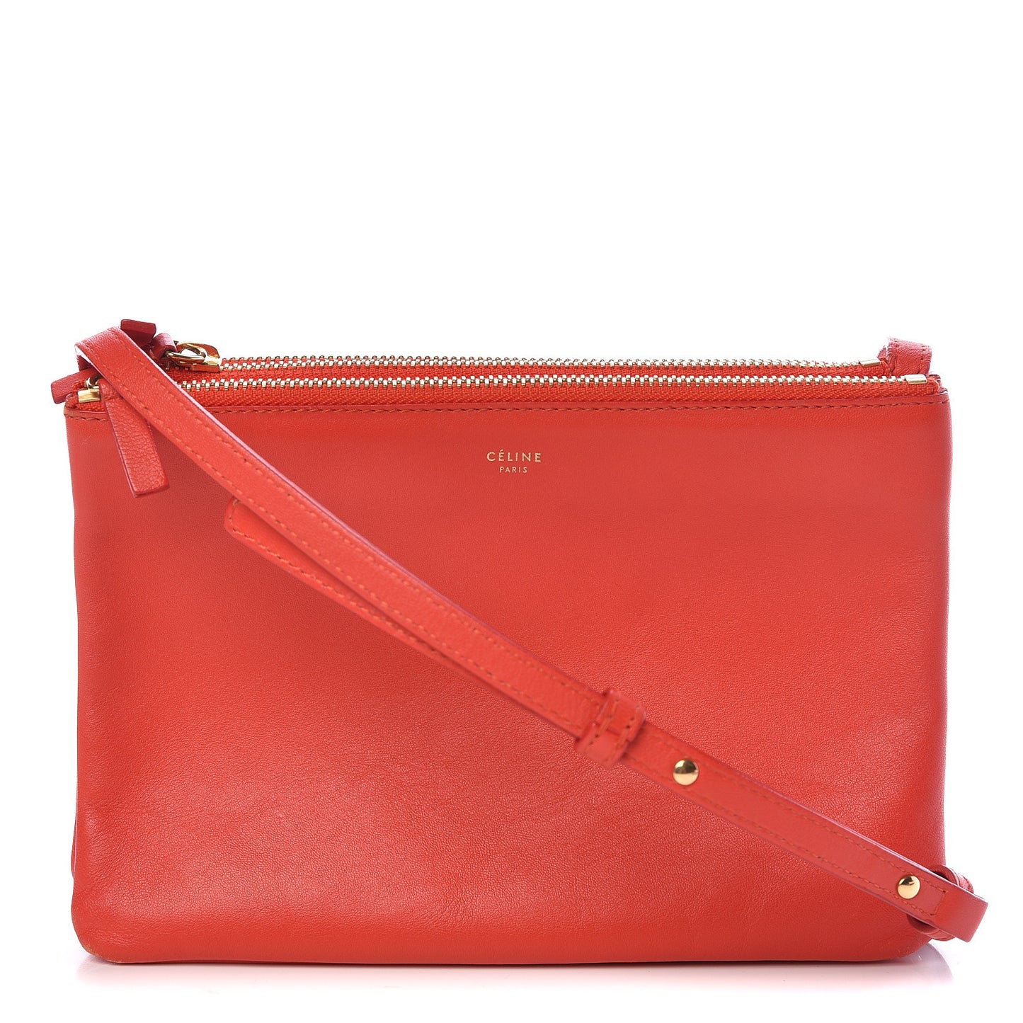 Liege Calfskin Small Trio Crossbody Bag Vermillion