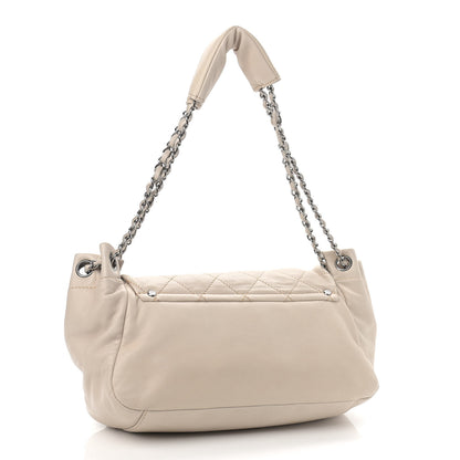 Chanel Lambskin Contrast Stitch Surpique Accordion Flap Beige 3 of 10