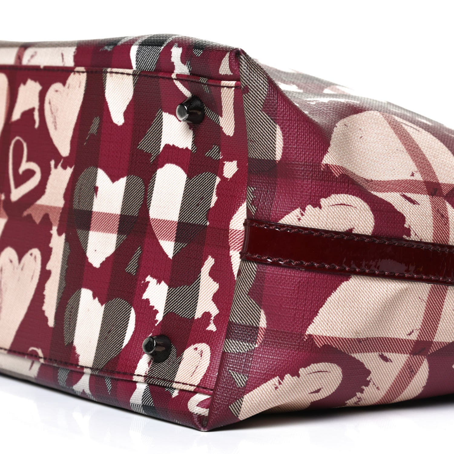 Burberry Nova Check Heart Tote Red 5 of 13