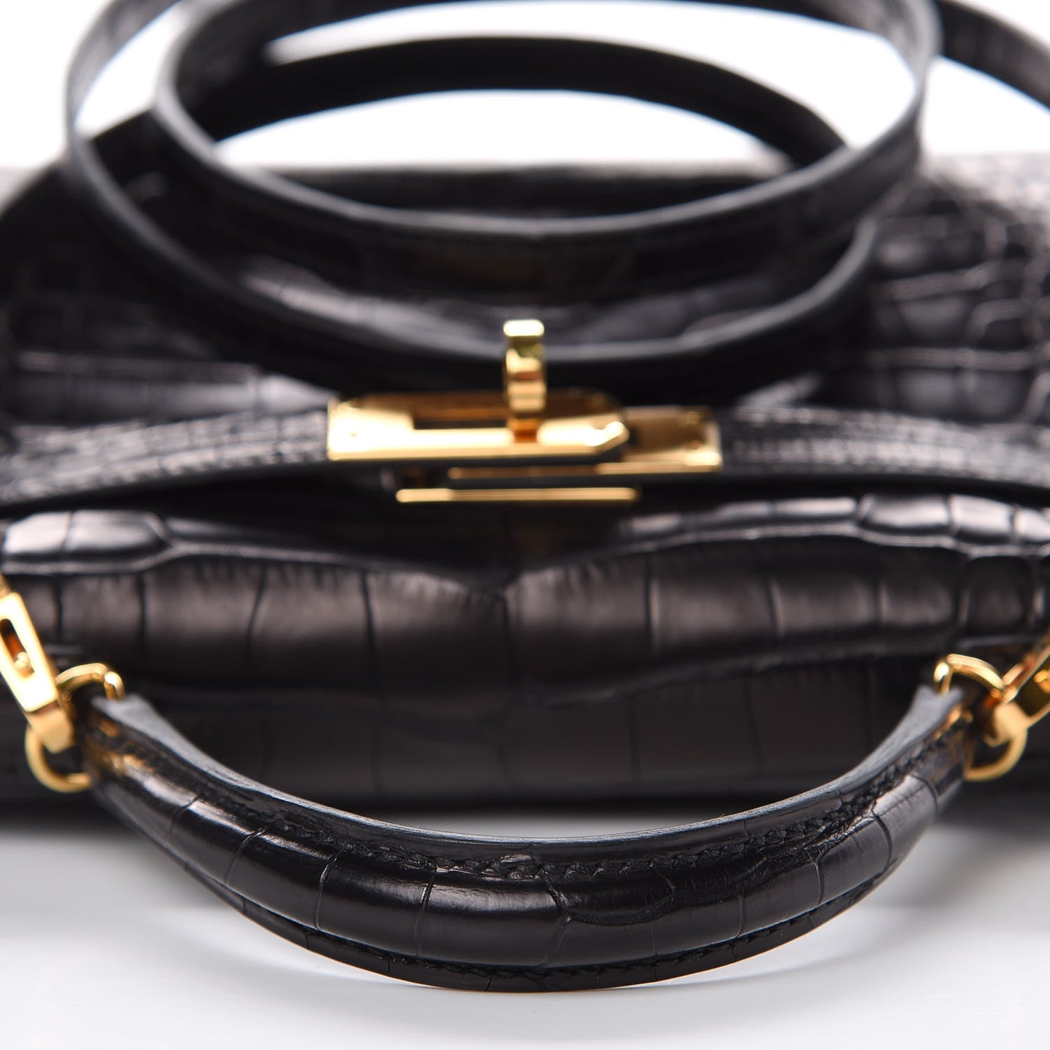 Hermes Matte Alligator Mini Kelly Sellier 20 Black 23 of 39