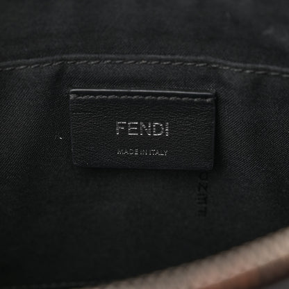 Fendi Vitello Dolce Snakeskin Nappa Croc Tail Flowerland Studded Mini By The Way Boston Bag Black Natural Multicolor 6 of 10
