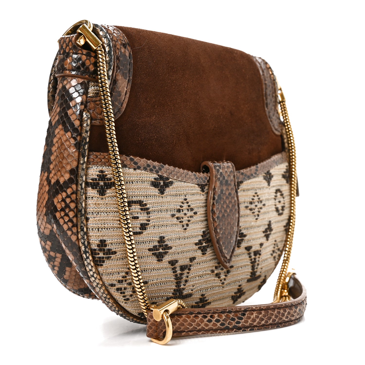 Louis Vuitton Snakeskin Suede Monogram Empire Ponant Marron 3 of 10