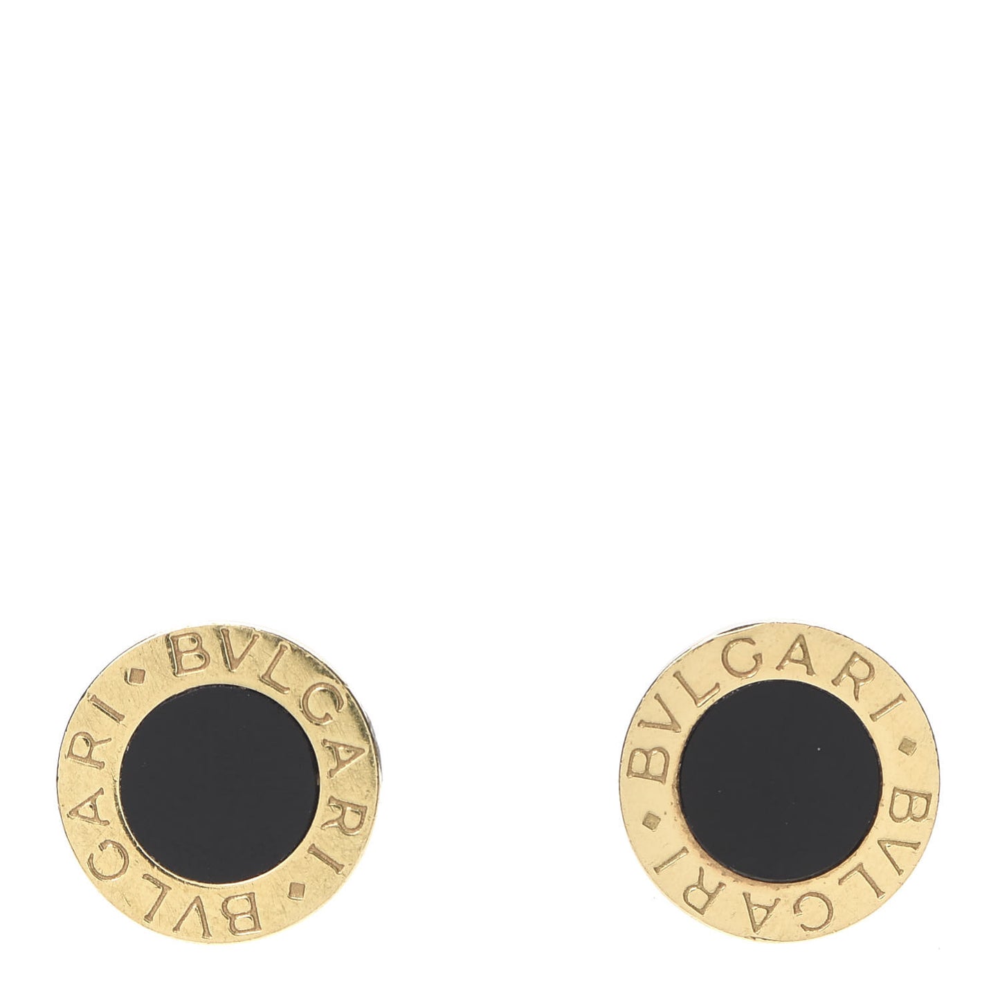 18K Yellow Gold Black Onyx BVLGARI BVLGARI Stud Earrings