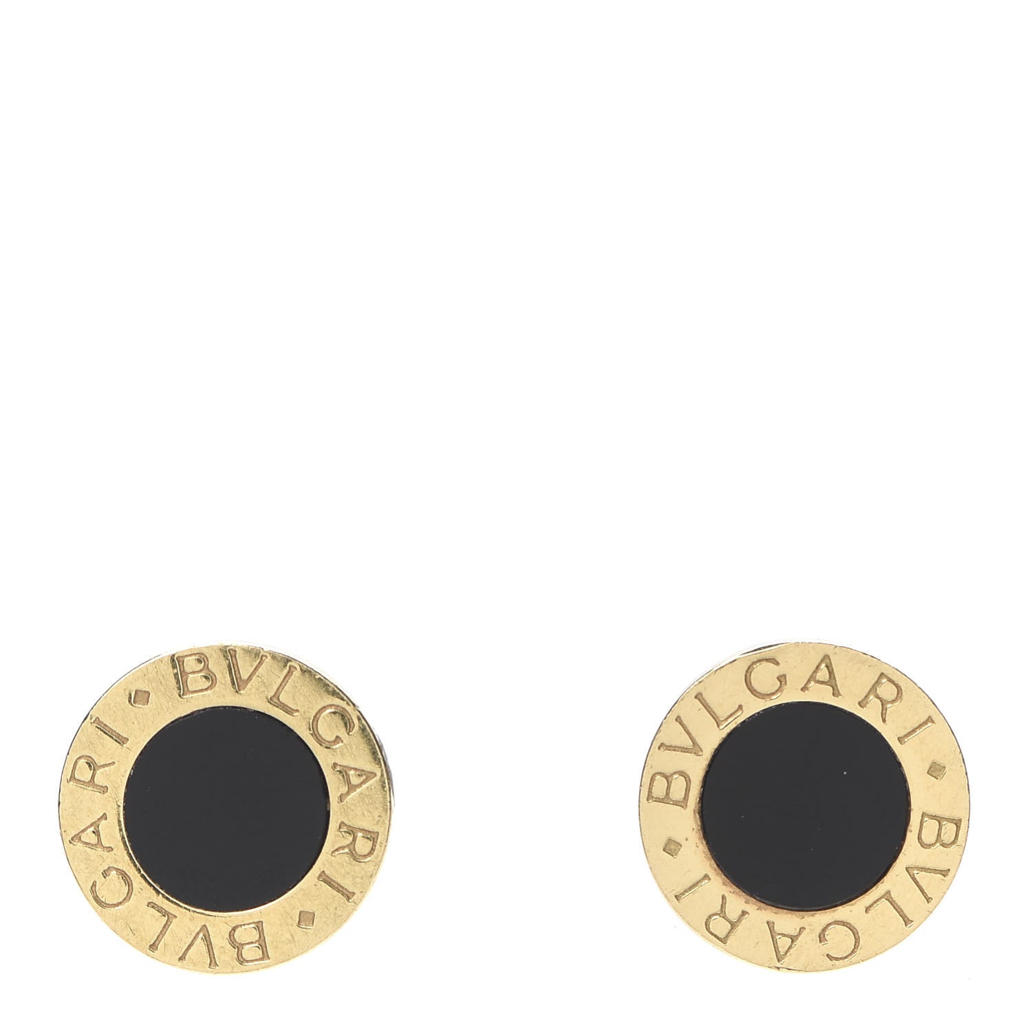 Bulgari 18K Yellow Gold Black Onyx BVLGARI BVLGARI Stud Earrings 1 of 6
